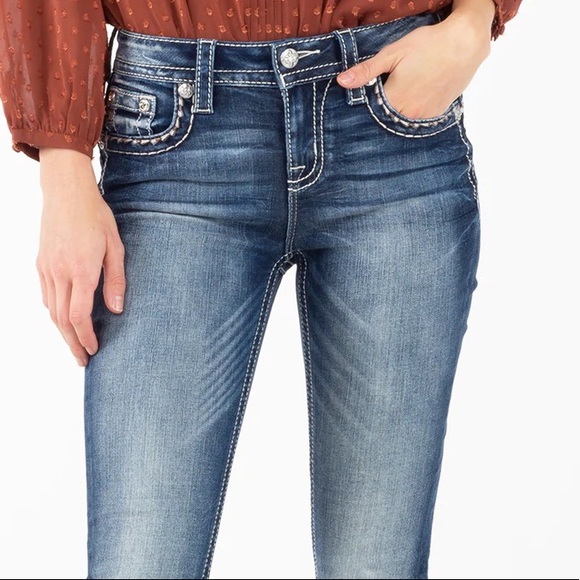 Miss Me Mid-Rise Skinny Bling Pocket Jeans - Picture 7 of 9